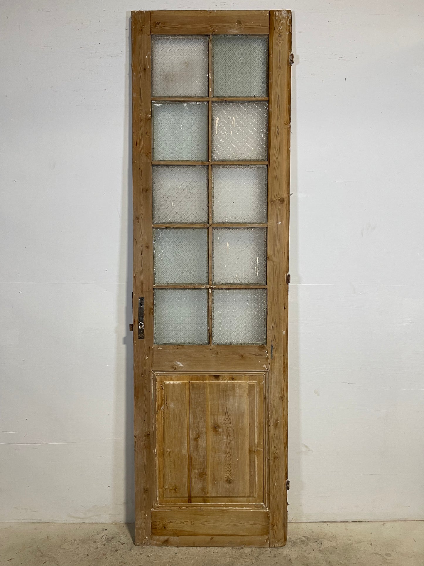 Antique French Panel Door with Glass  (95.25x27.75) L323