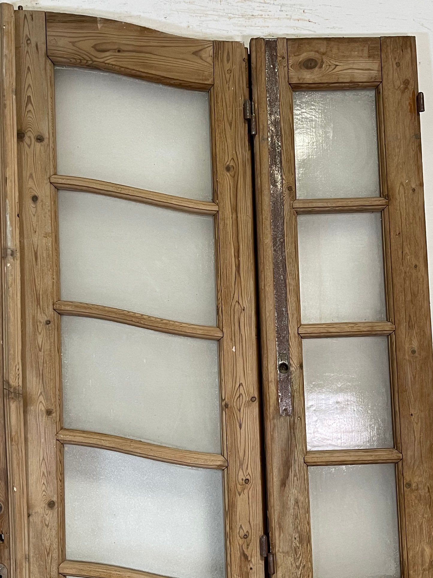 Antique French doors with glass and Transom  (  89&86 x 67.5) K217