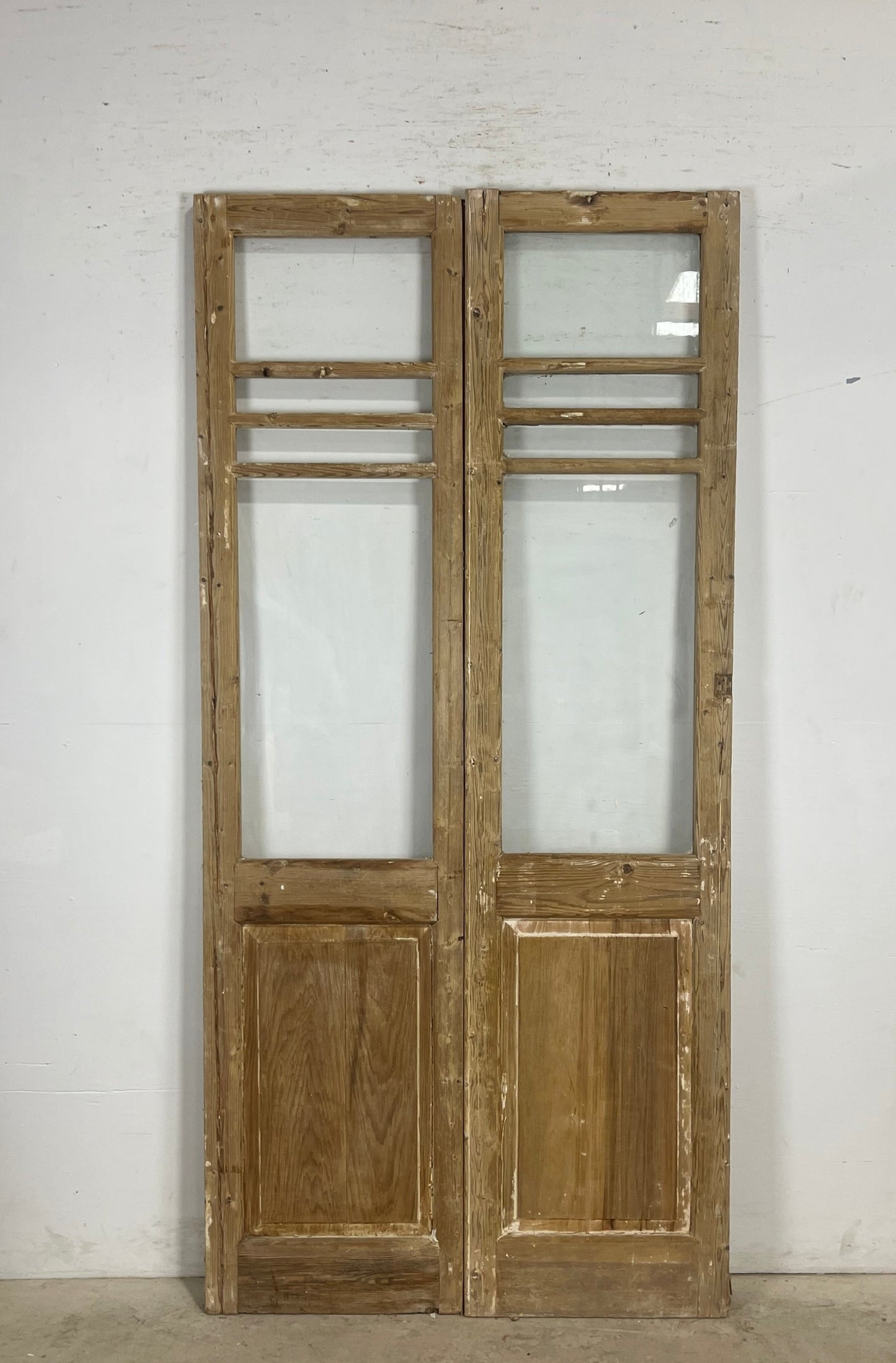 Antique  French Panel Doors with glass (90.5x42.75)   M107