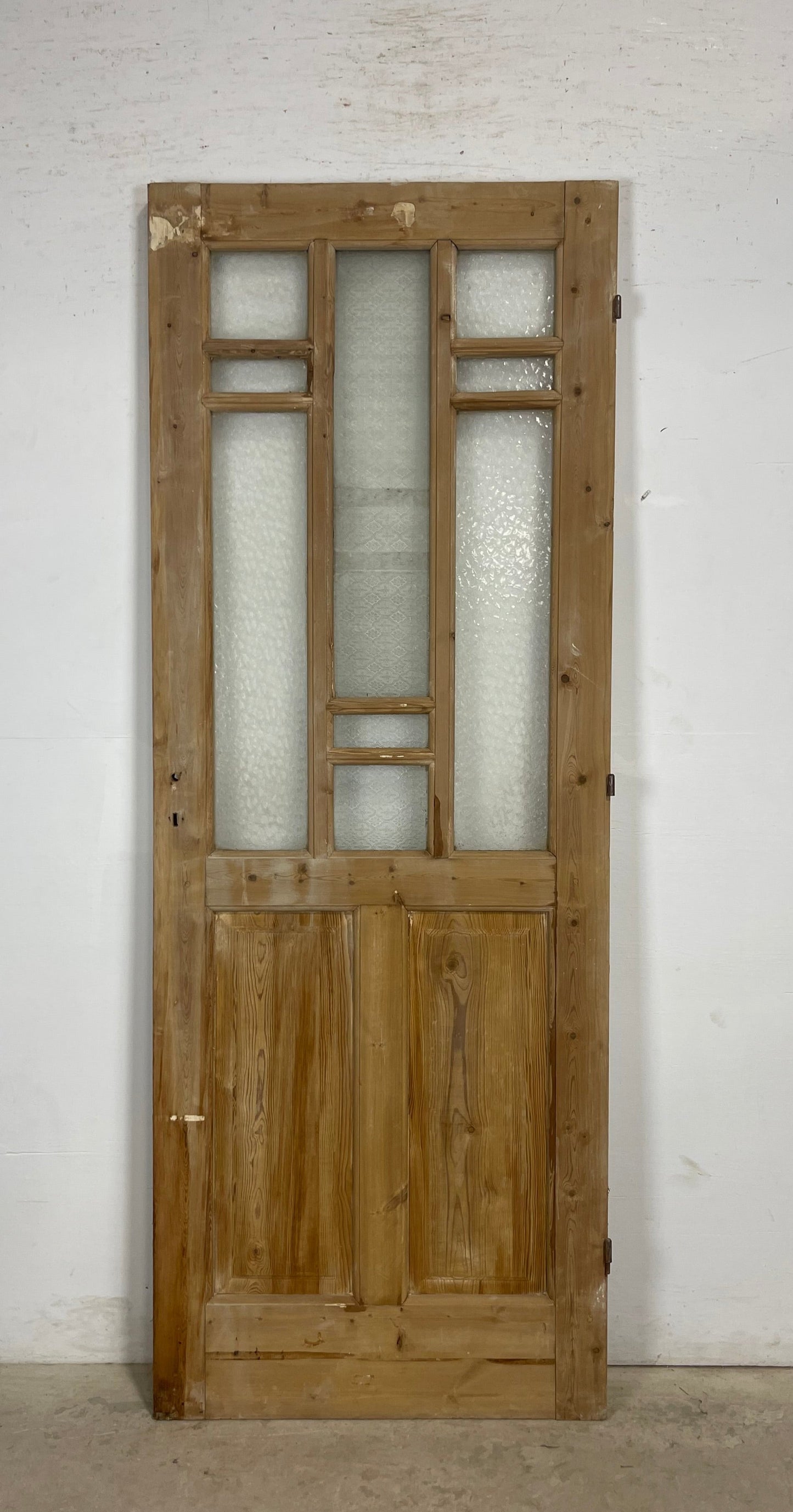 Antique French Panel Door with Glass  (86x32) M210