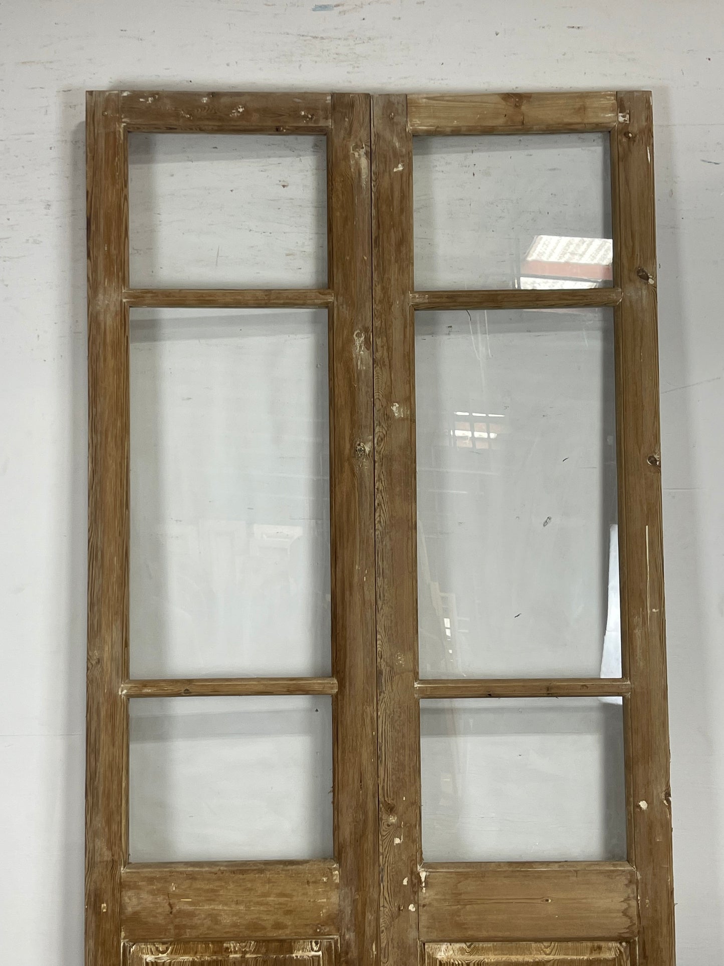 Antique  French Panel Doors with glass (98x35.75)   M111