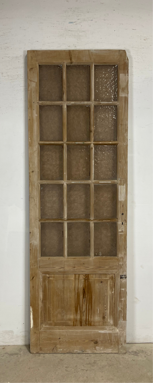 Antique French Panel Door with Broken Glass  (96.5x32) M255