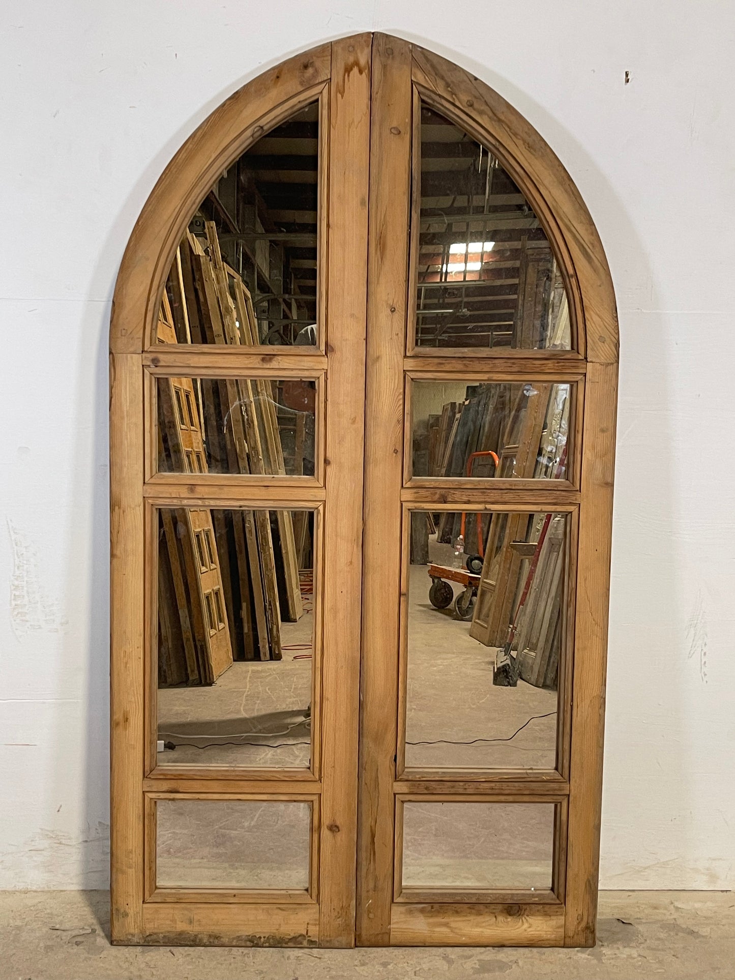Antique French panel doors with mirror (67.5x37) K328