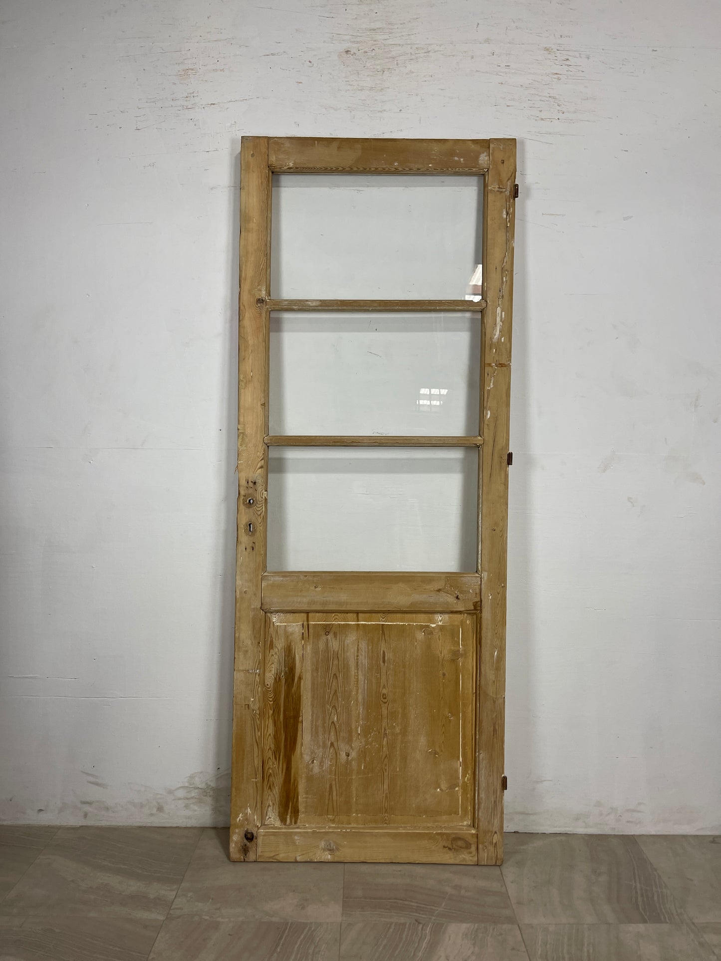 Antique French Panel Door with Glass  (84.5 x31.75) N158