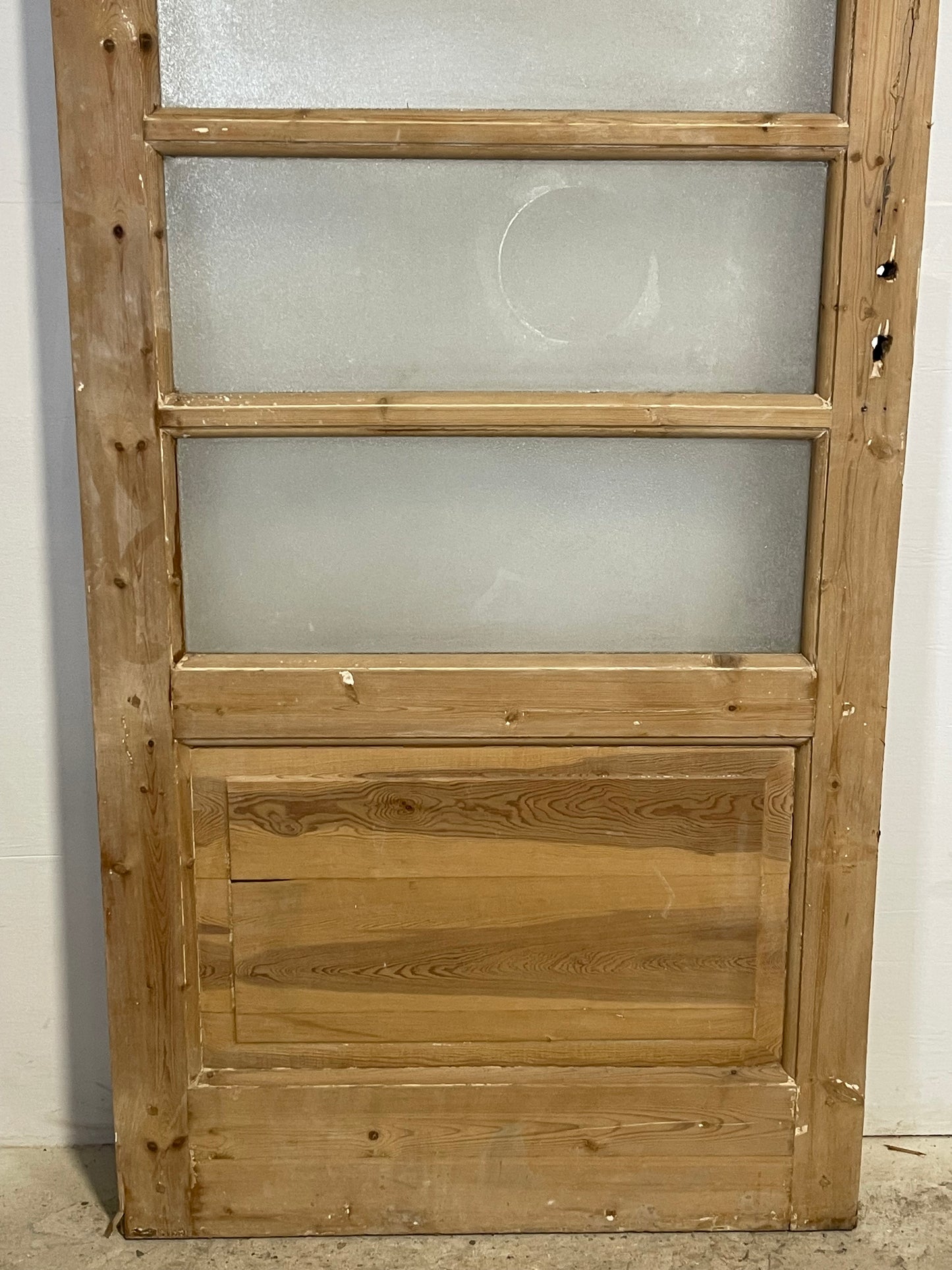 Antique French Panel Door with Glass  (88.75x36) L324