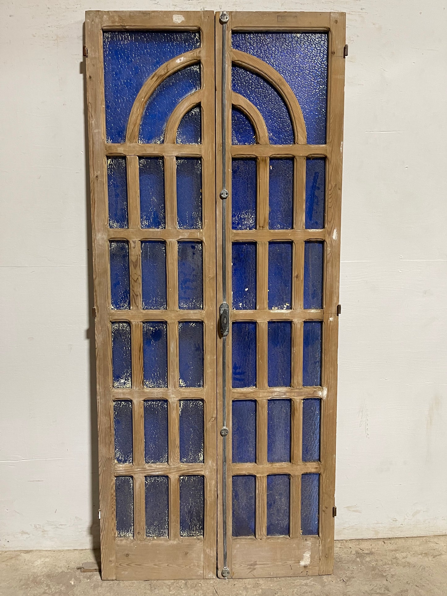 Antique French panel doors with glass (82.75x35.5) L101