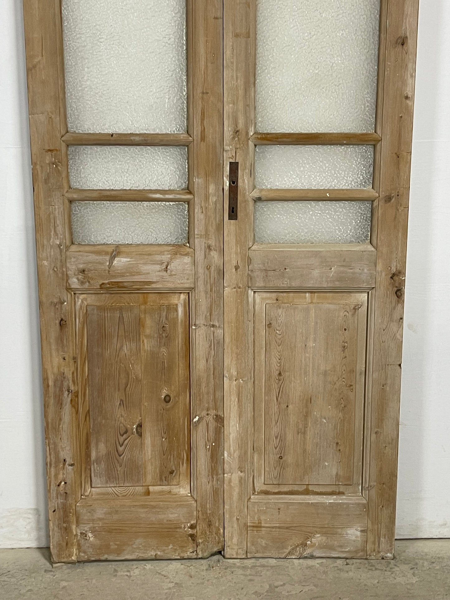 Antique  French Panel Doors with glass (102.25x40.25)   M097