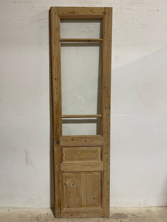 Antique  French Panel Door with Glass  (93.25x25.25) J915