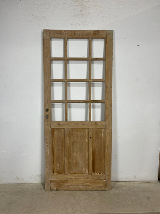 Antique French Panel Door with Glass  (83.5x35.5) M212