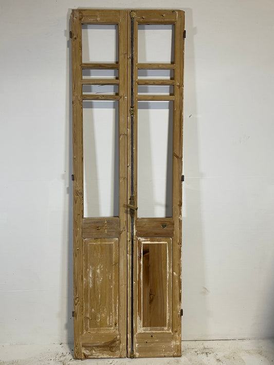 Antique French panel doors with glass (98.75x40.25) L199