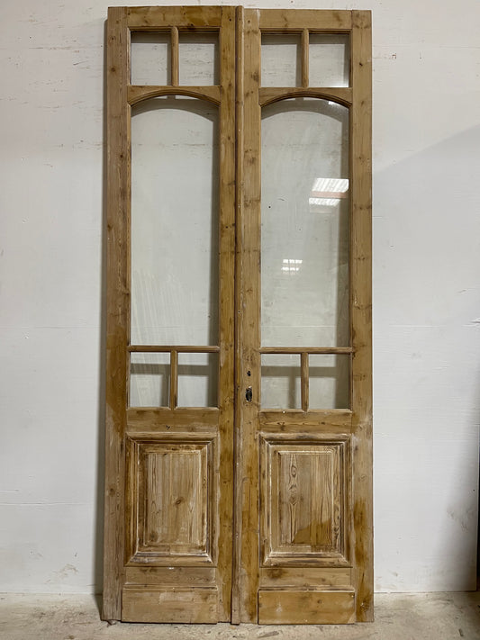 Antique French Panel Doors with Glass (101x44) J321