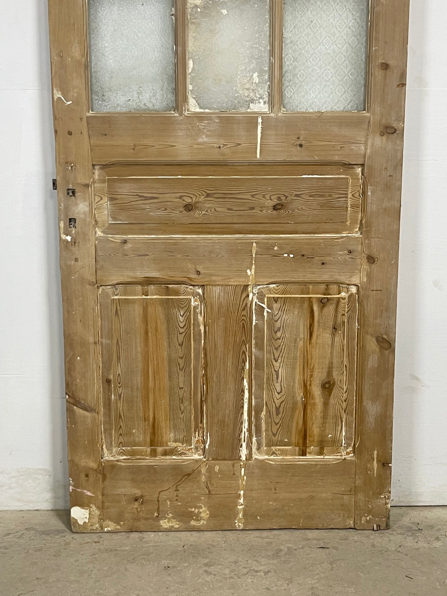 Antique French Panel Door with Glass  (90.25x36) M207