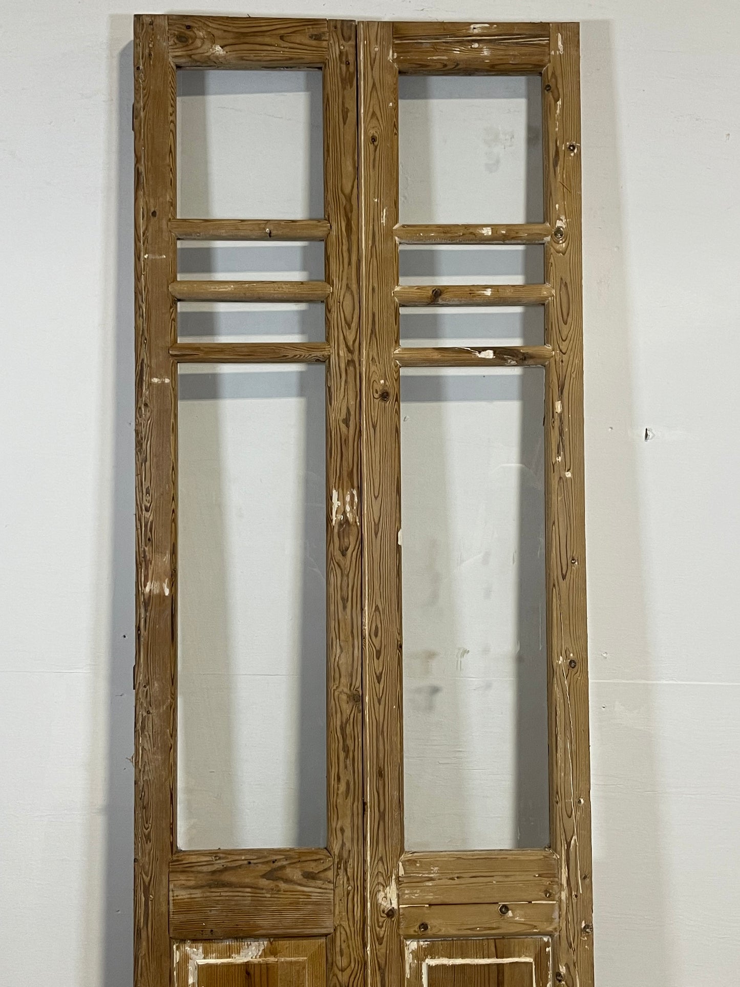 Antique French panel doors with glass (90.5x28.5) L211