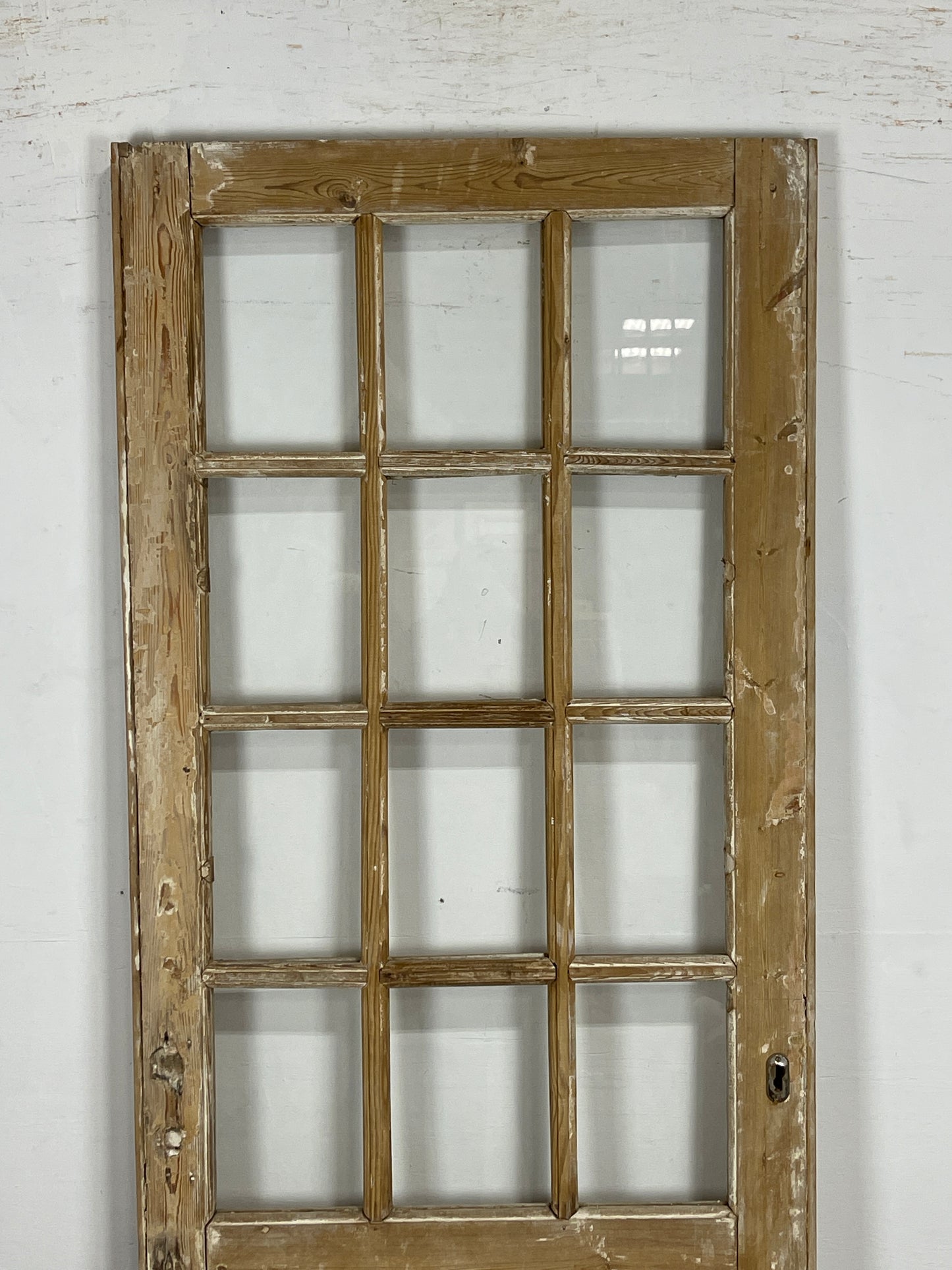 Antique French Panel Door with Glass  (86.5 x 32.75) N163