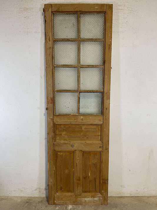 Antique French Panel Door with Glass  (90.5x28.5) L147s