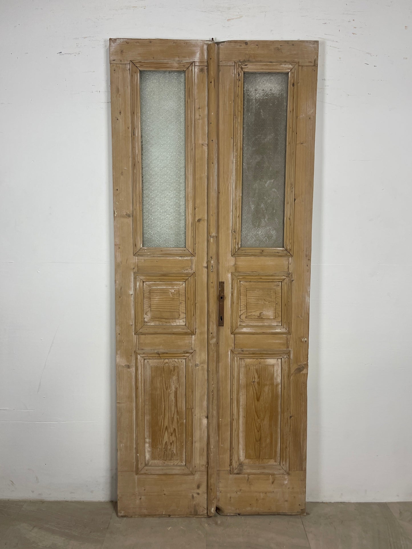 Antique French panel doors with Glass (86.75 x 35.75) O74