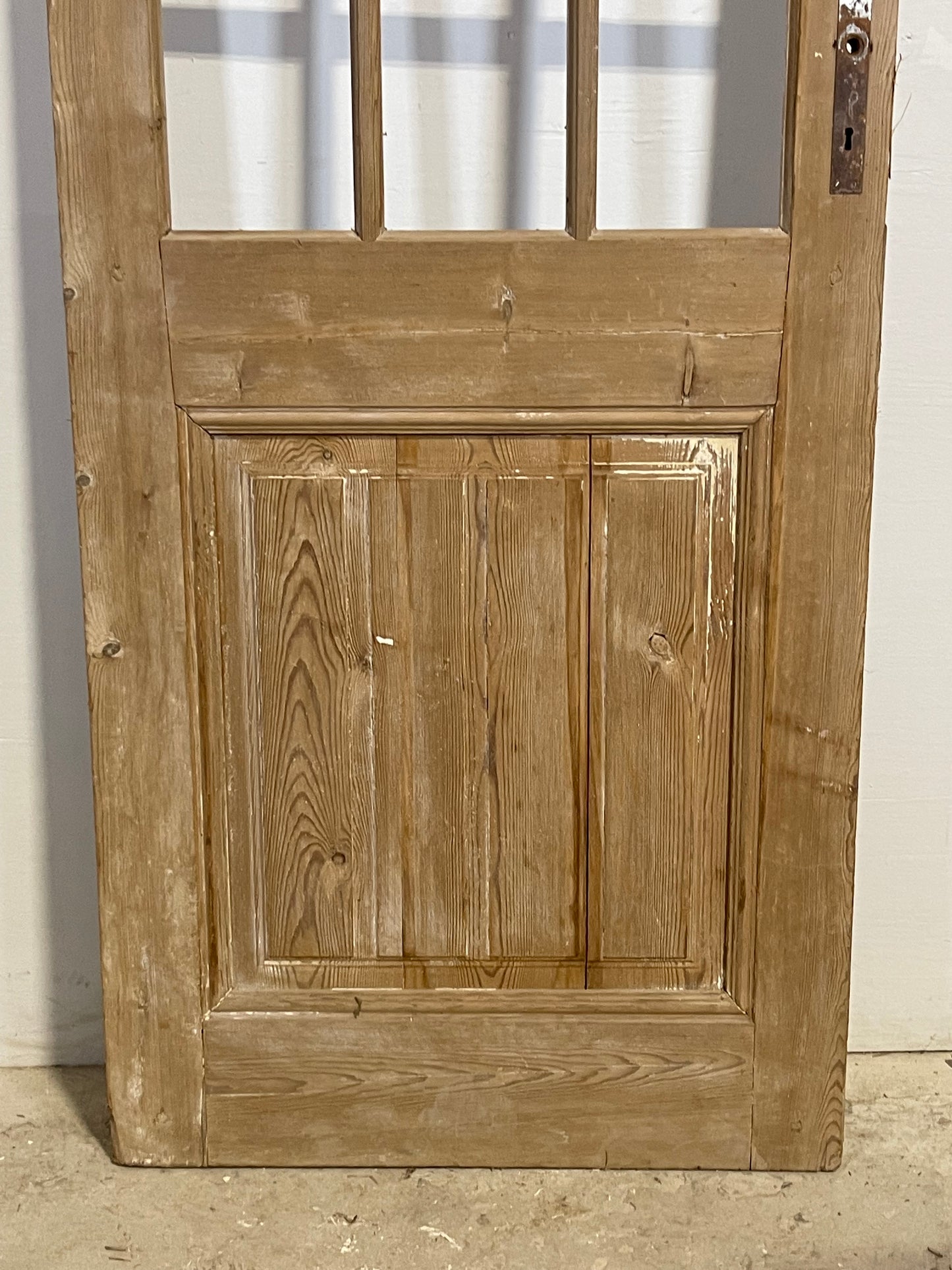 Antique French Panel Door with Glass  (88x31.5) L340