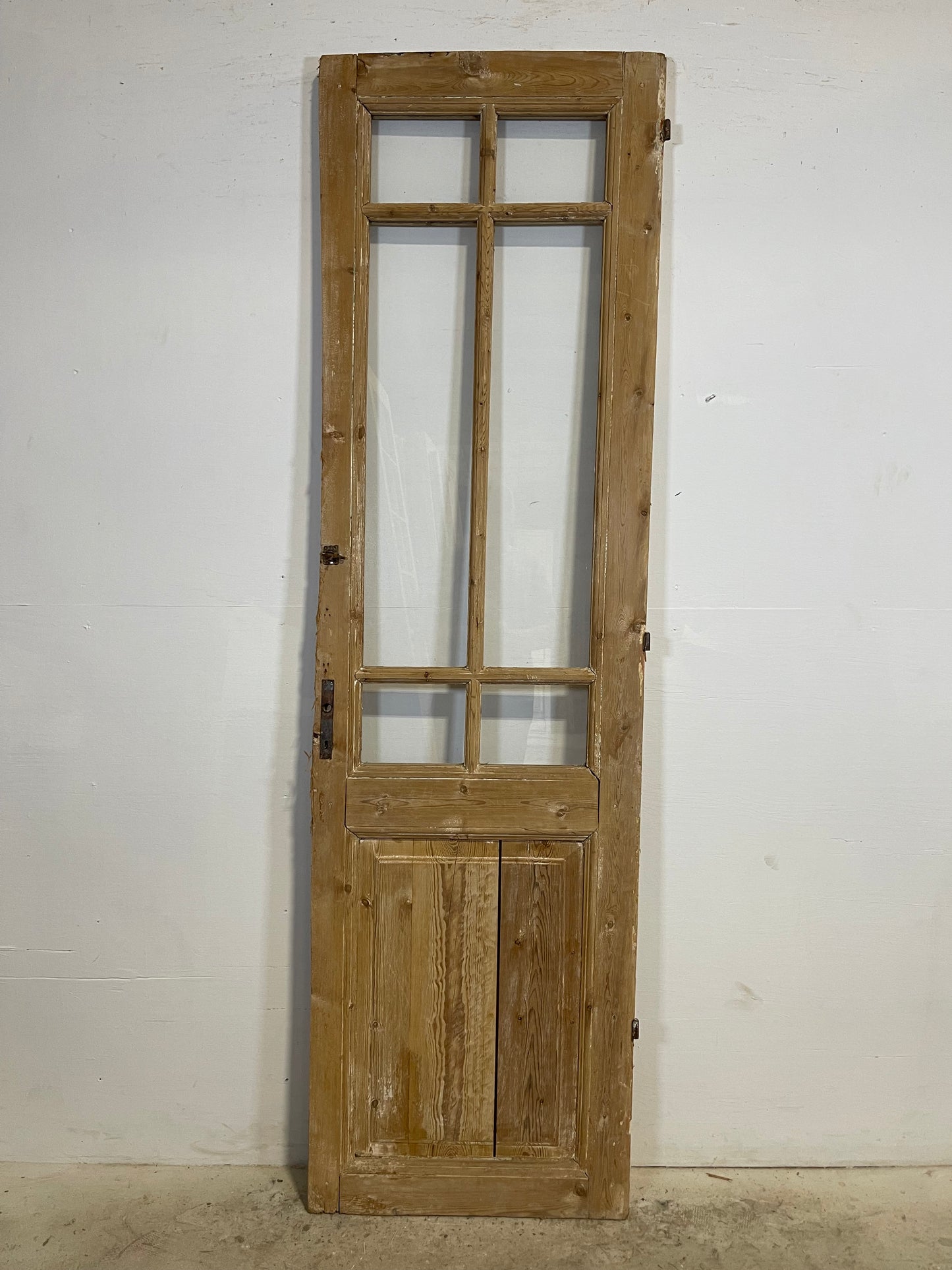 Antique French Panel Door with Glass  (89.75x25.25) L328