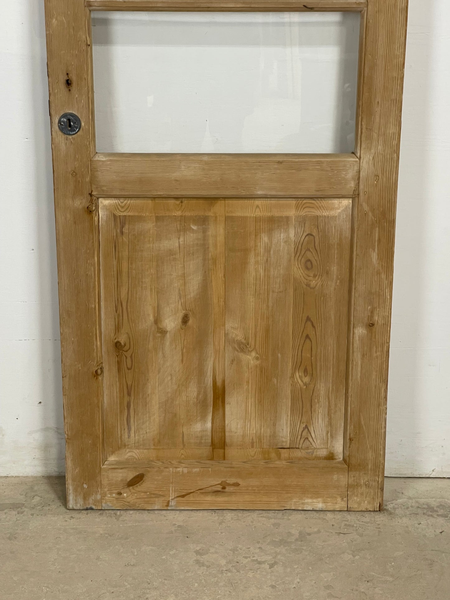 Antique French Panel Door with Glass  (83.5 x 28.25) M230