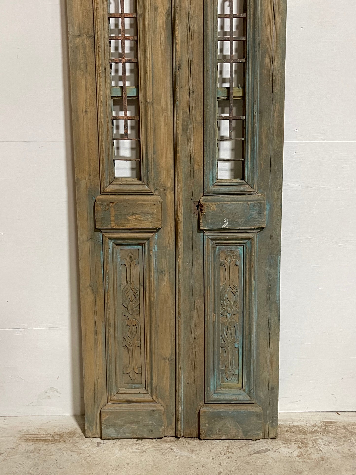 Antique French Panel Doors with metal (92.25x31.75) J111