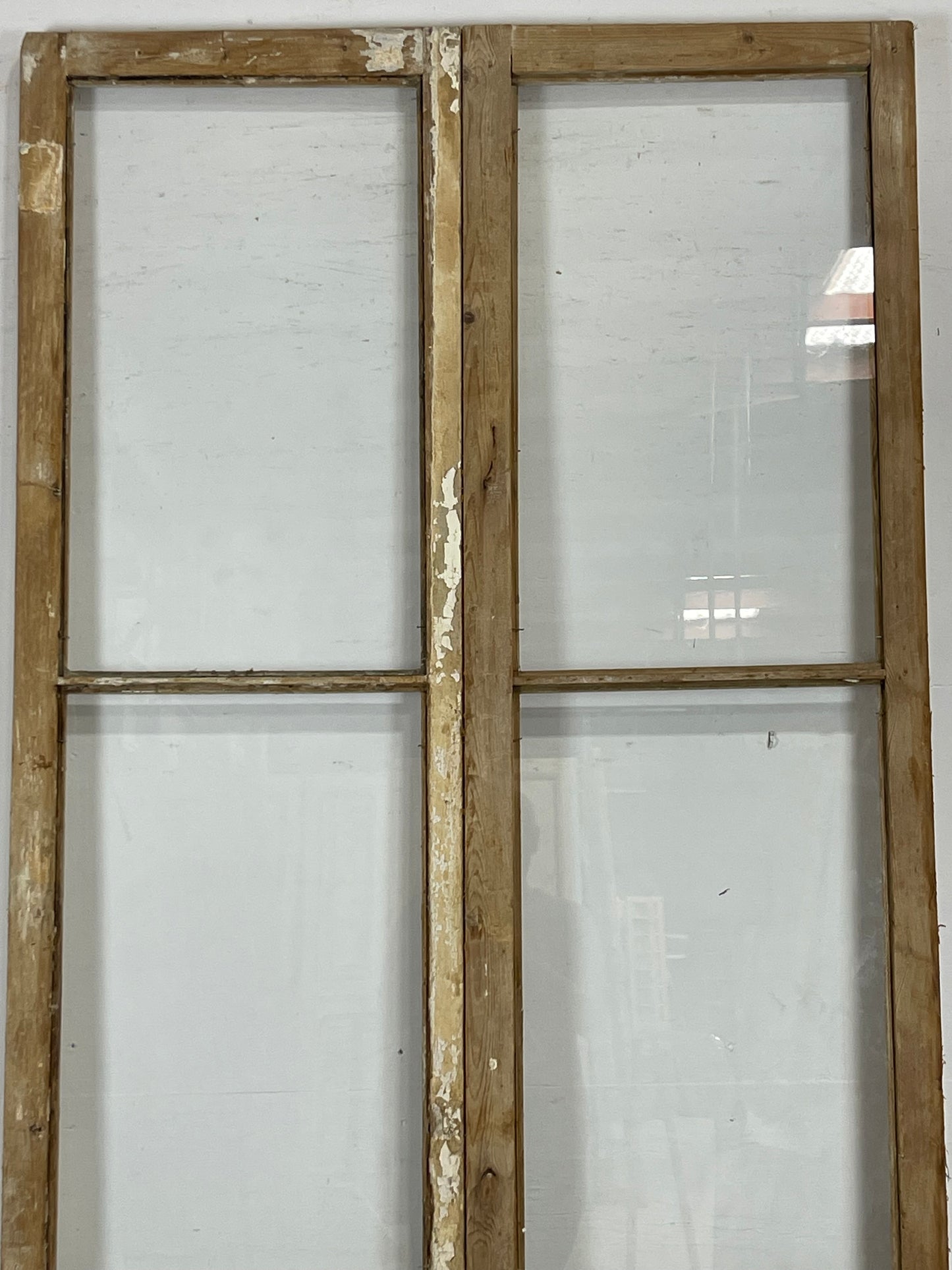 Antique French panel doors with glass (100x44) L387