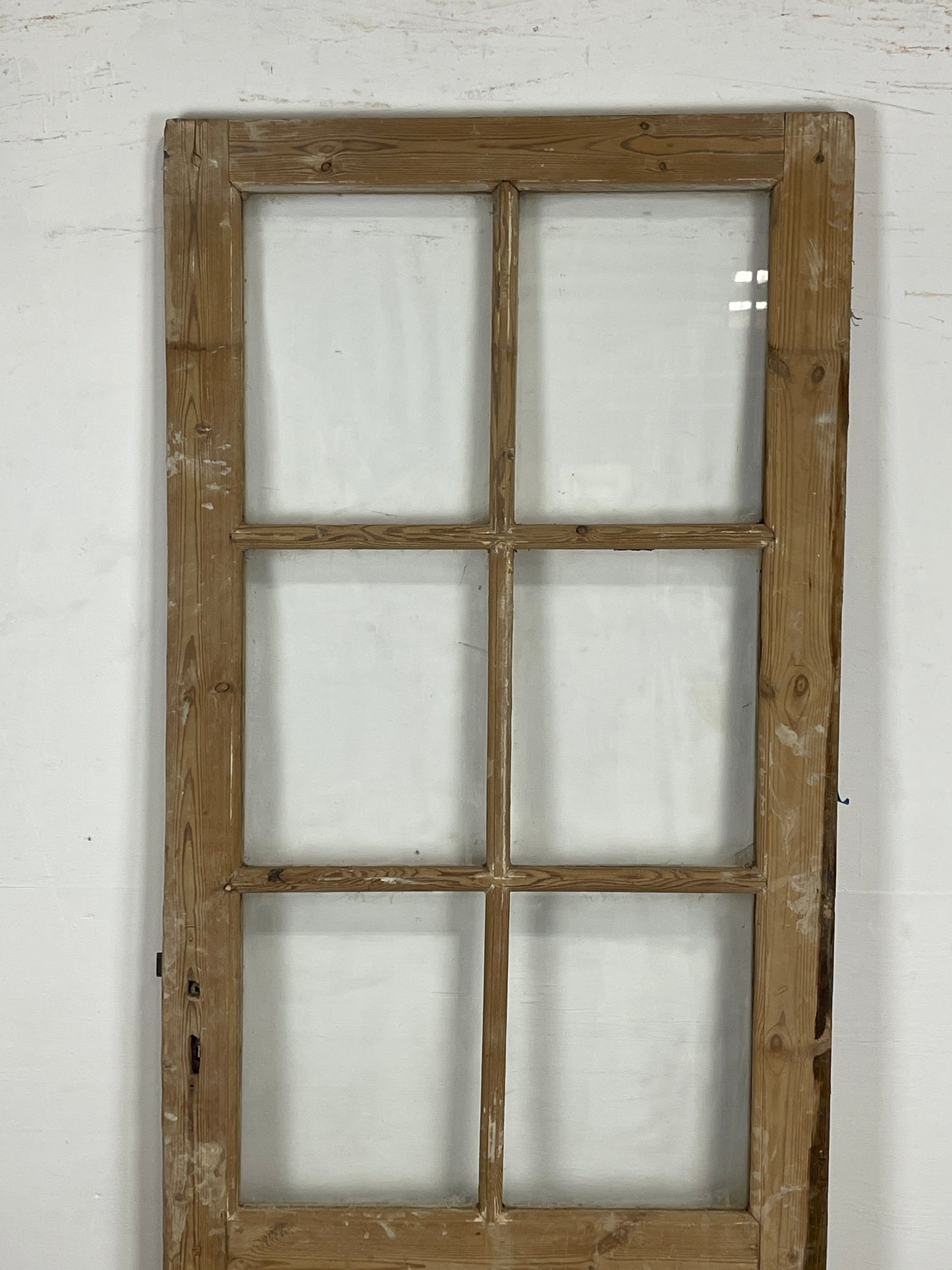 Antique French Panel Door with Glass  (84.5 x 31.5) N157