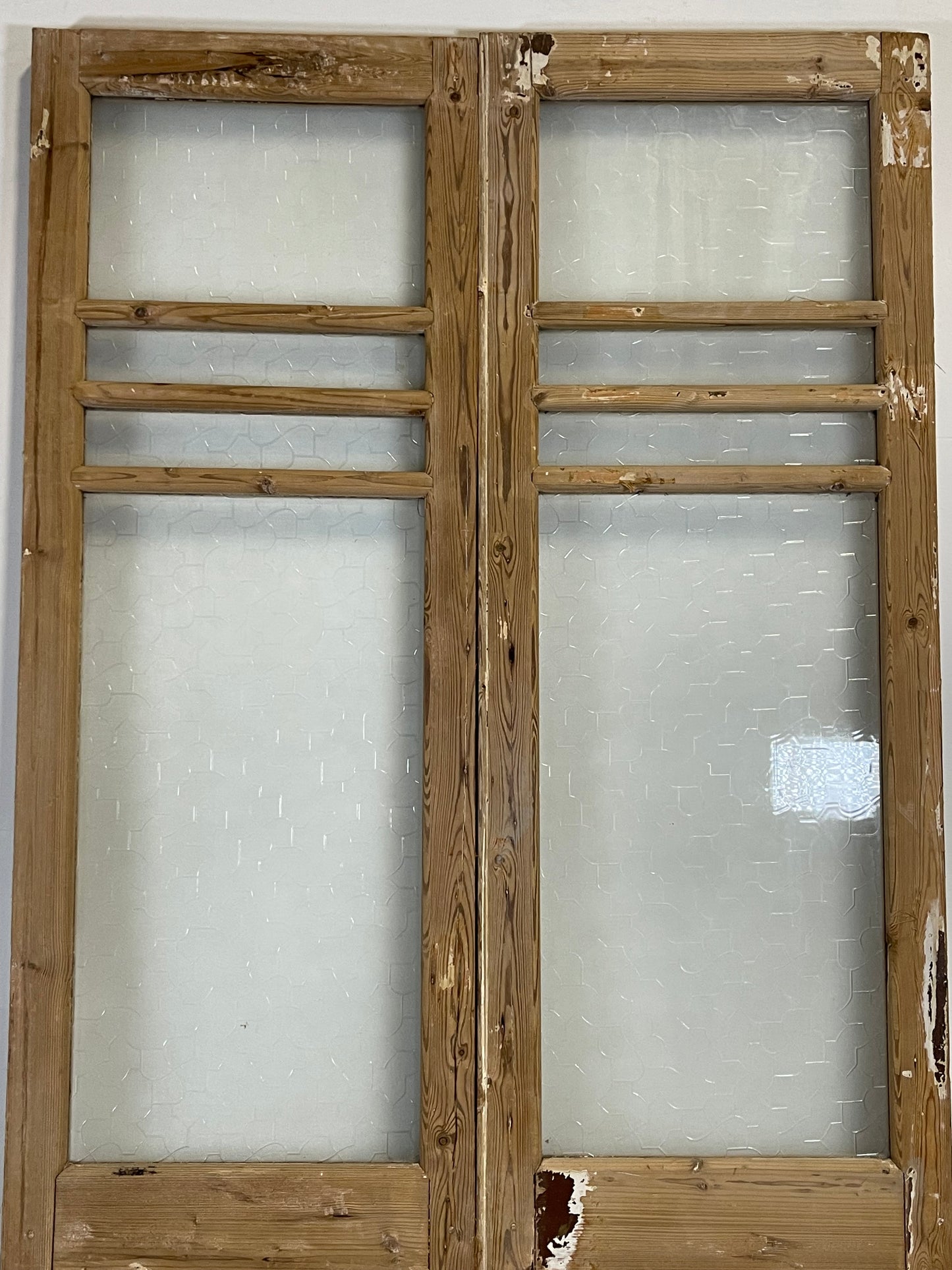 Antique French panel doors with glass (86.5x43) L196