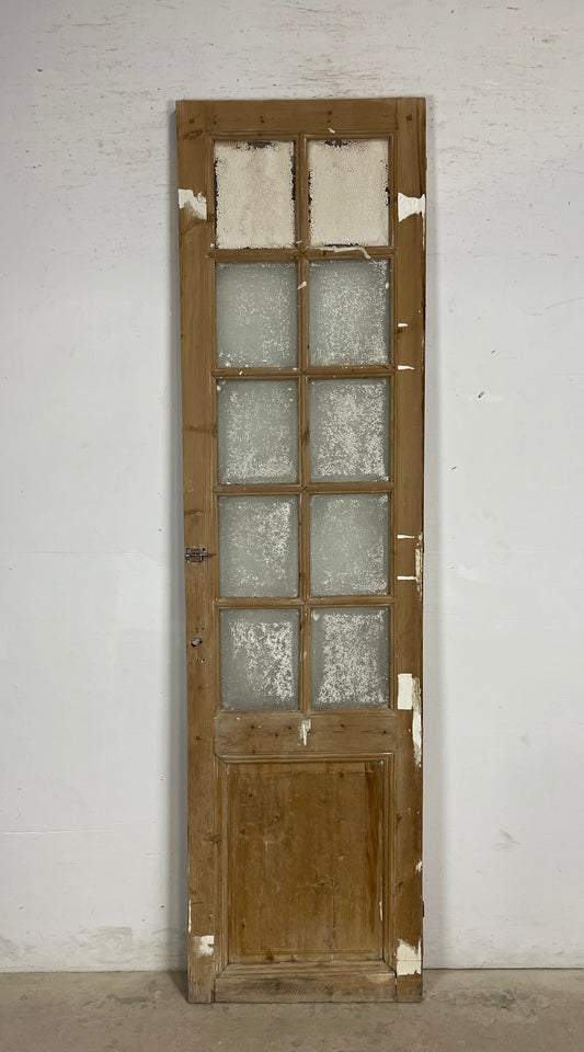 Antique French Panel Door with Glass  (94.5 x 25.25) M241