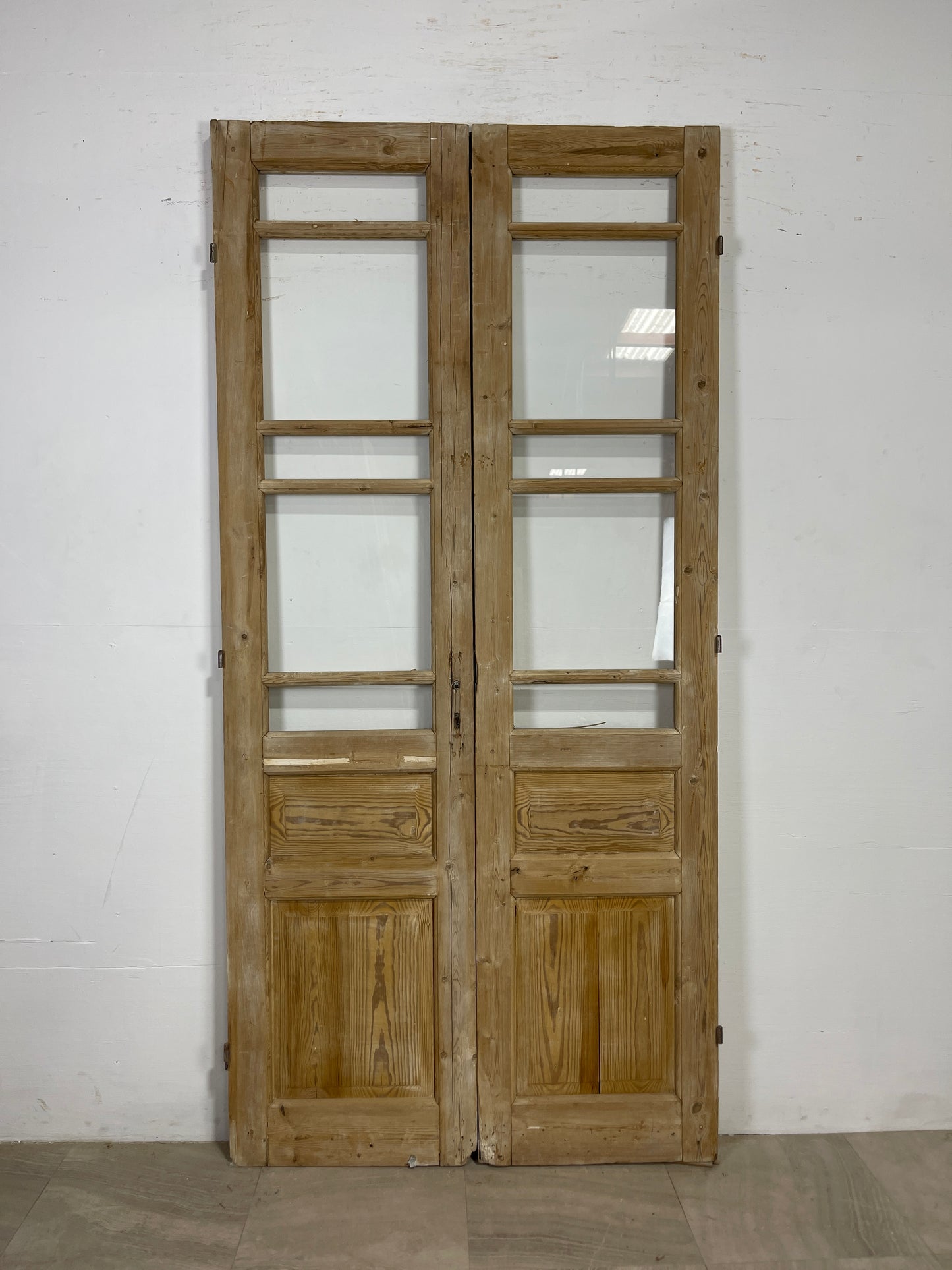 Antique French panel doors with Glass (91.25 x 43.75) O87