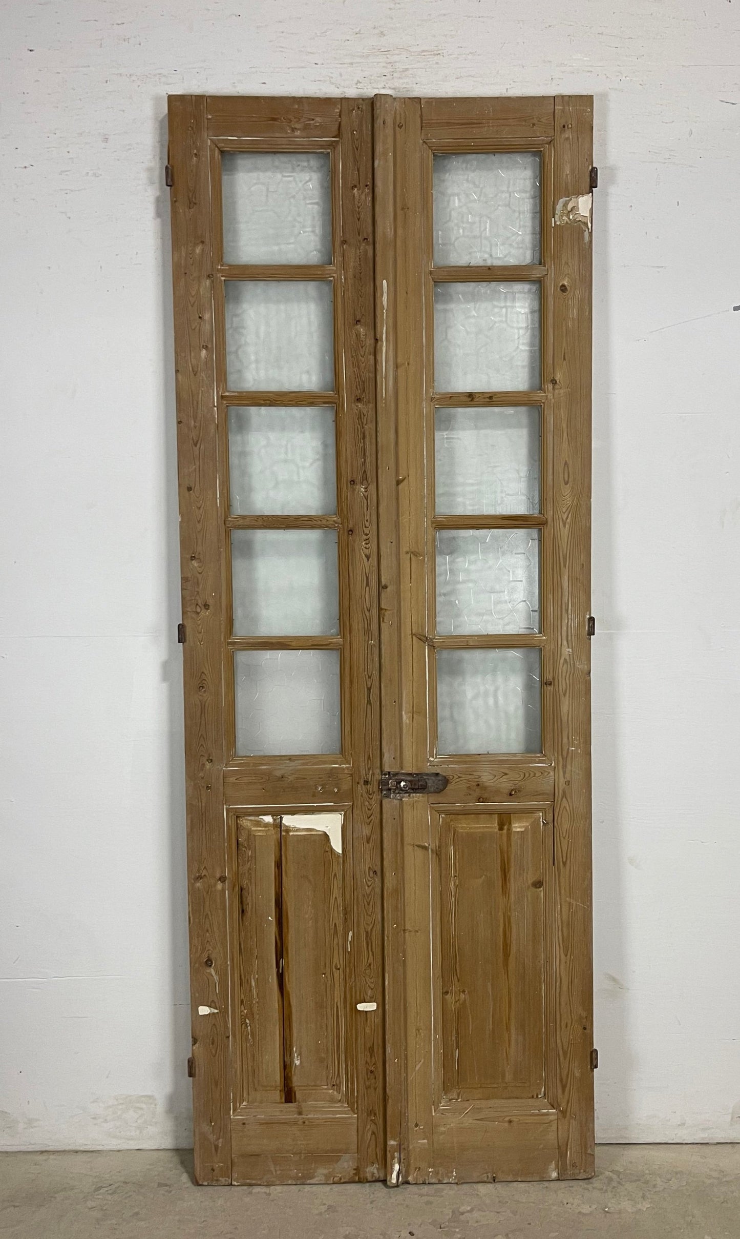 Antique  French Panel Doors with glass (93x35.25)   M121