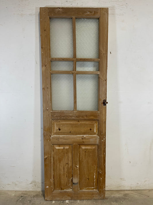 Antique  French Panel Door with Glass  (81.75x27.25) L120