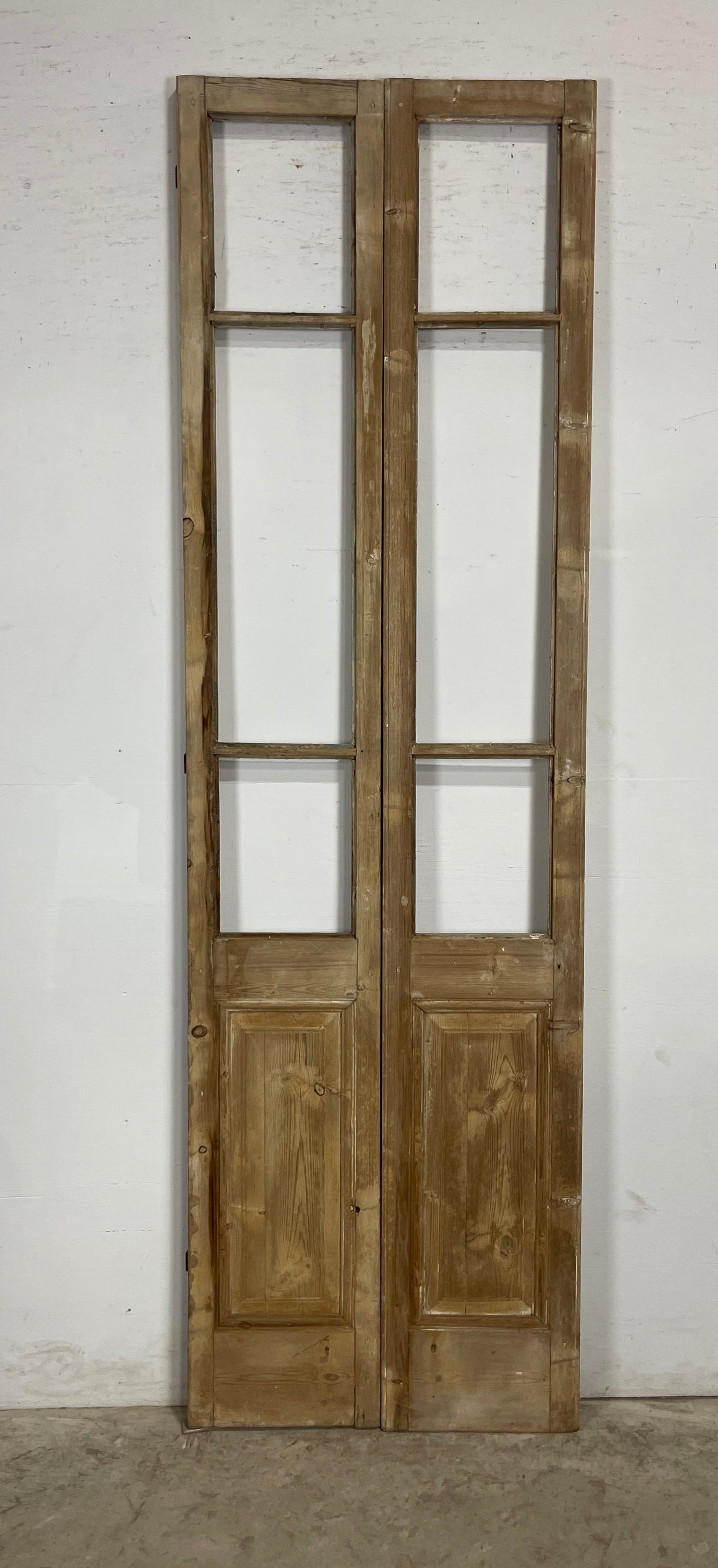 Antique  French Panel Doors with glass (96.75x29)   M076