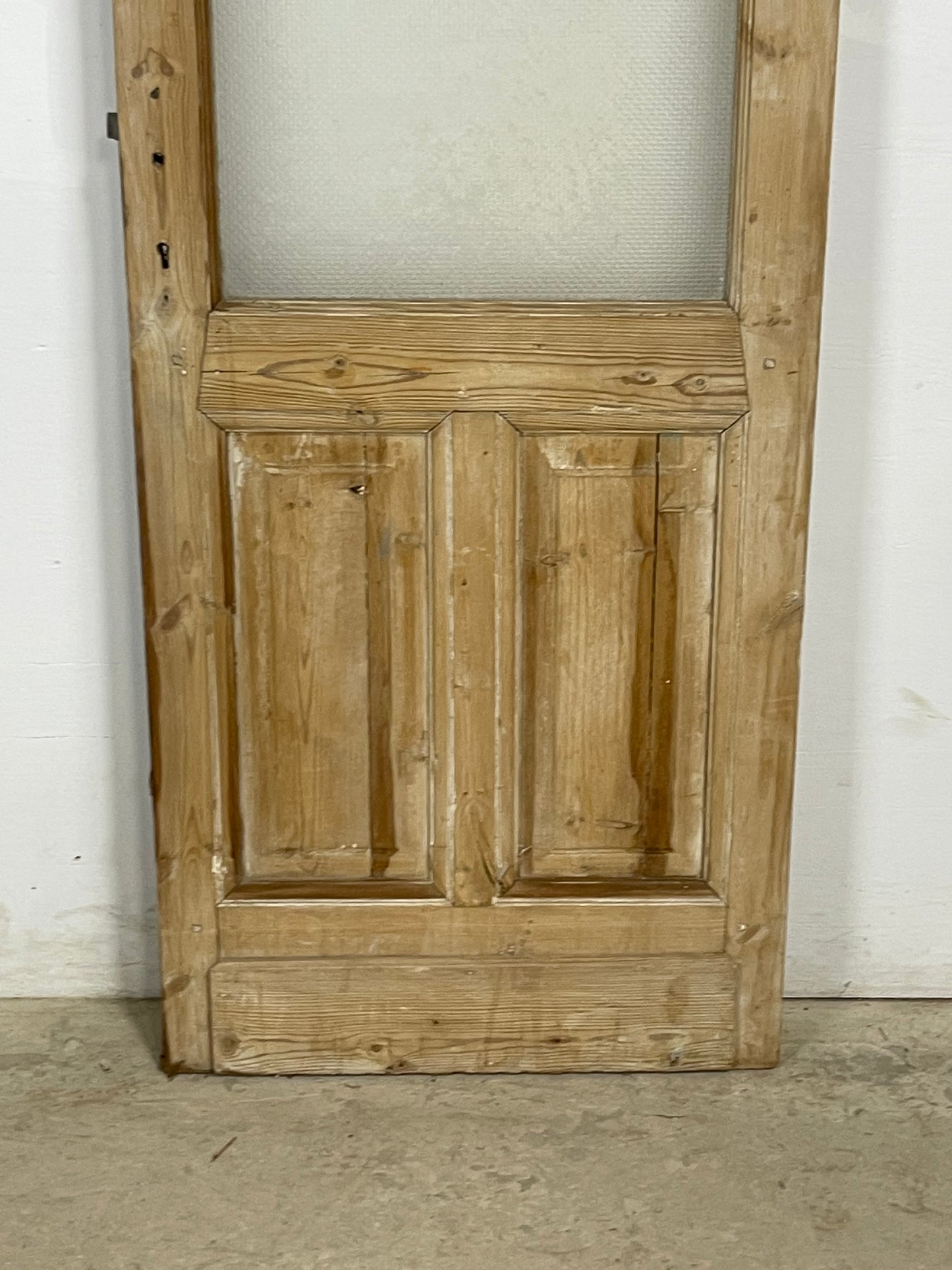 Antique French Panel Door with Glass  (77.5 x 28) M222