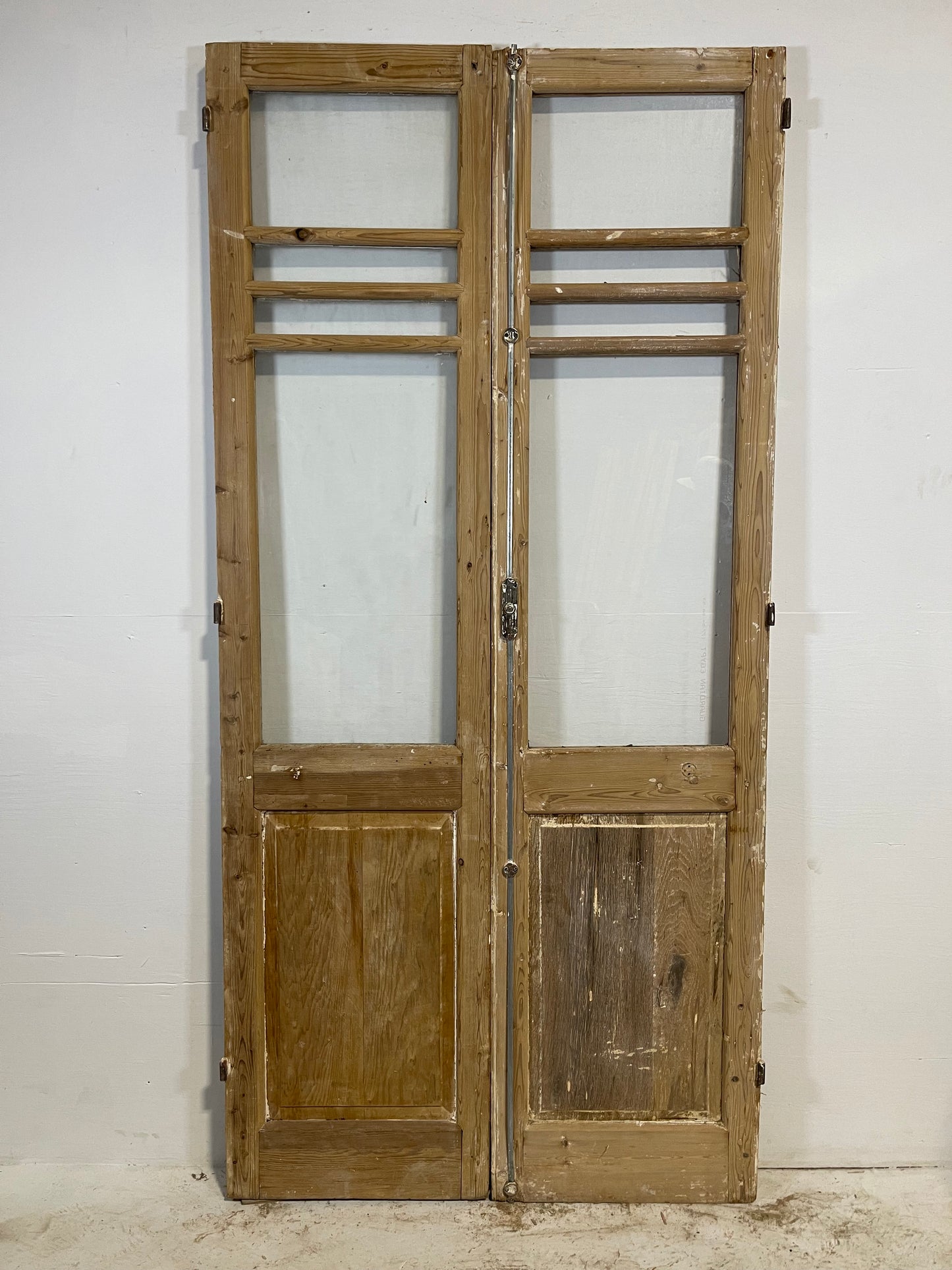 Antique French panel doors with glass (91x43) L207