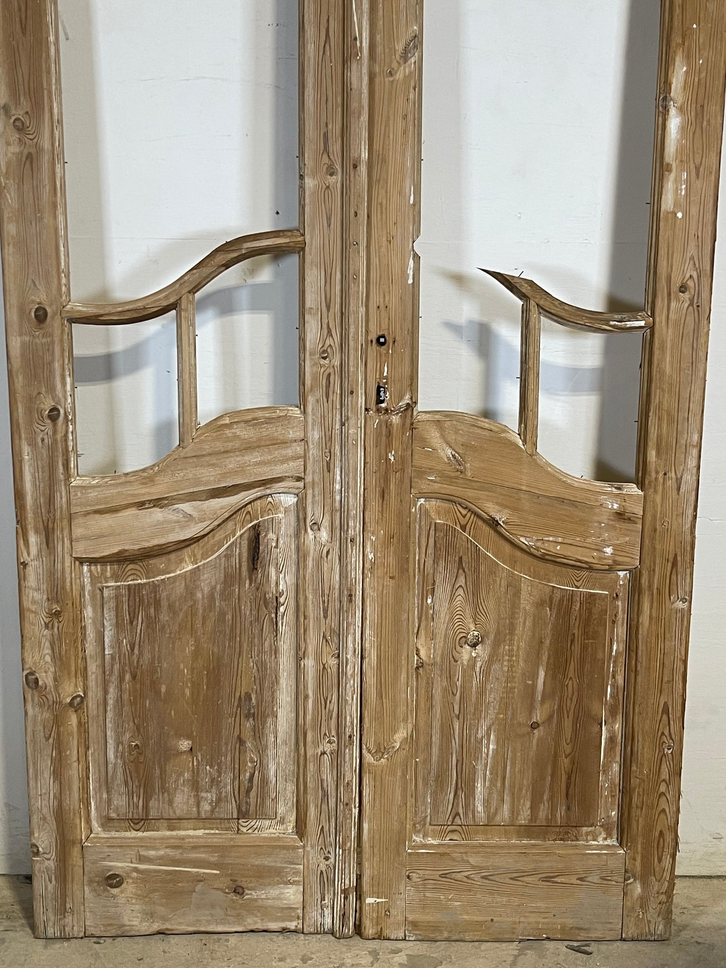 Antique French panel doors with glass (98x44.5) K326 set