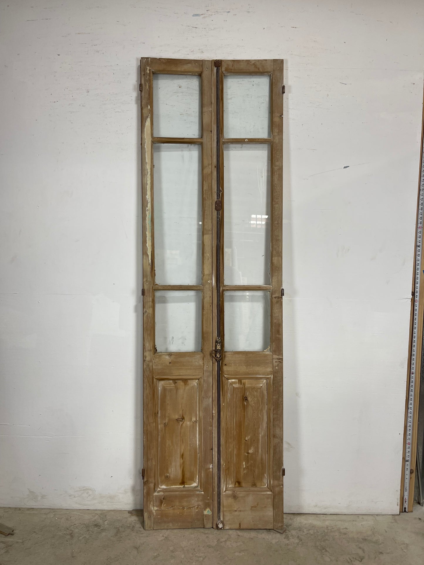 Antique  French Panel Doors with glass (96.5x29.5)   M073