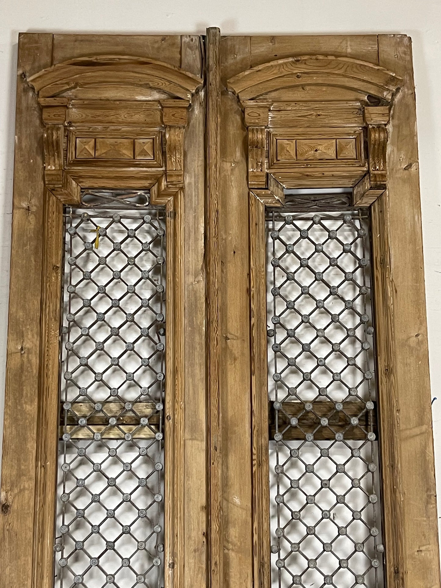 Antique French Panel Doors with Metal (121 x 47.5) M059