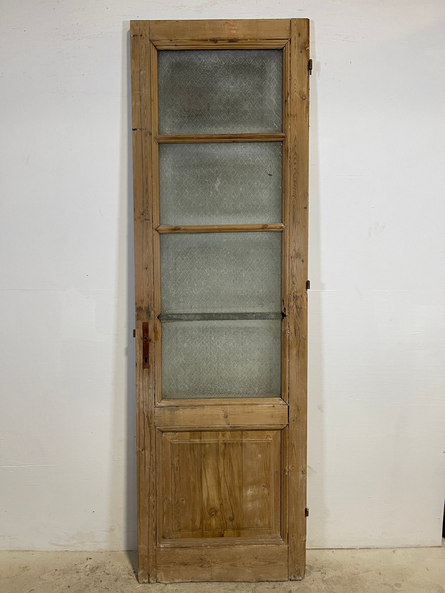 Antique French Panel Door with Glass  (90.25x27.75) L322