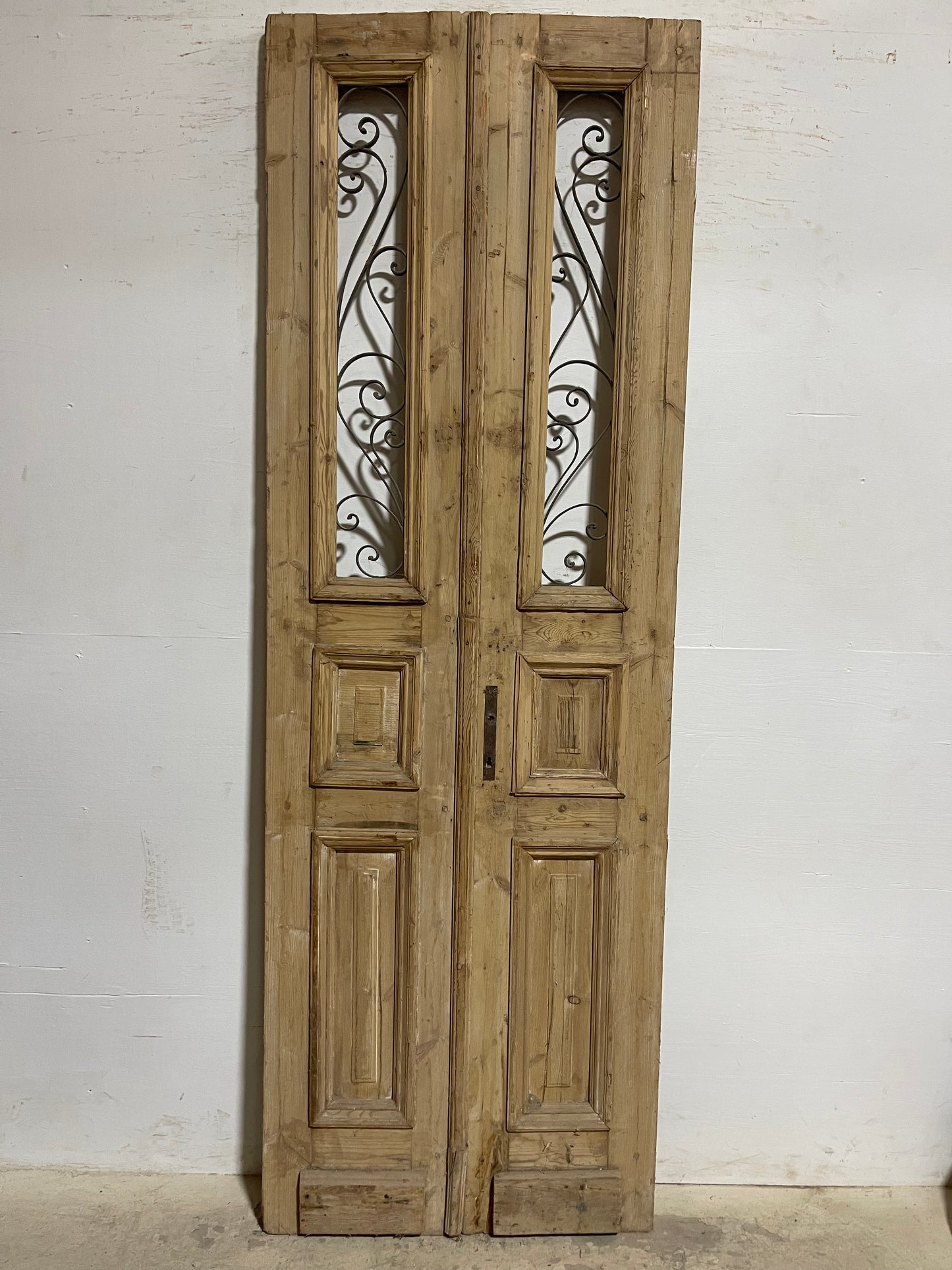 Antique French Panel Doors with Metal (95.5x32.5) K107