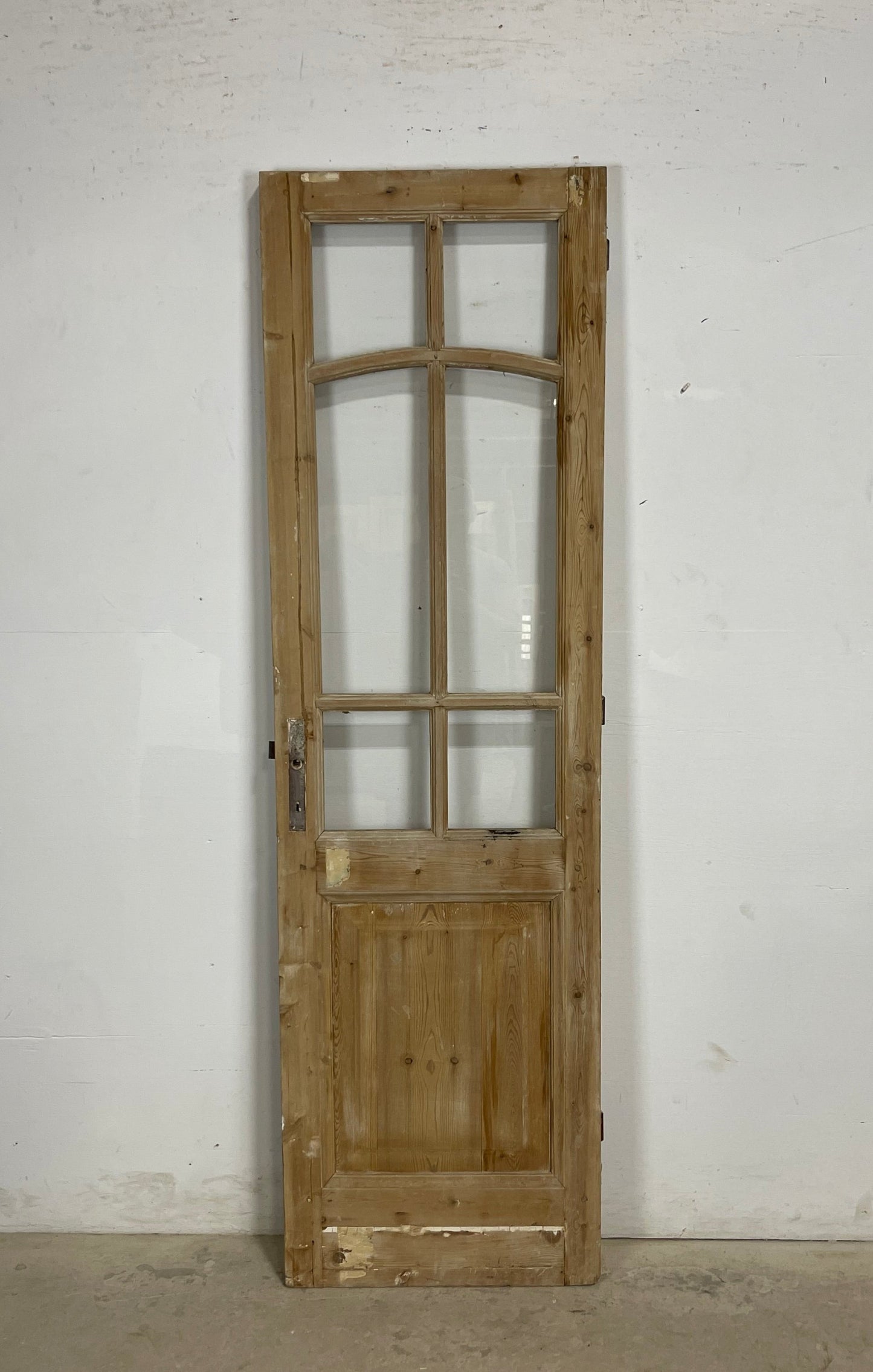 Antique French Panel Door with Glass  (79.25 x 23.5) M242