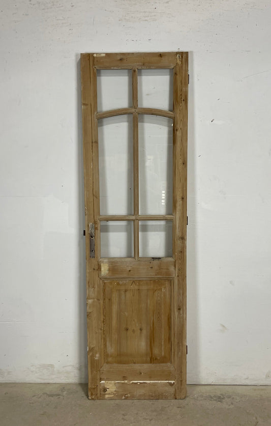 Antique French Panel Door with Glass  (79.25 x 23.5) M242