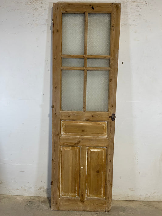 Antique French Panel Door with Glass  (87.75x26.75) L126