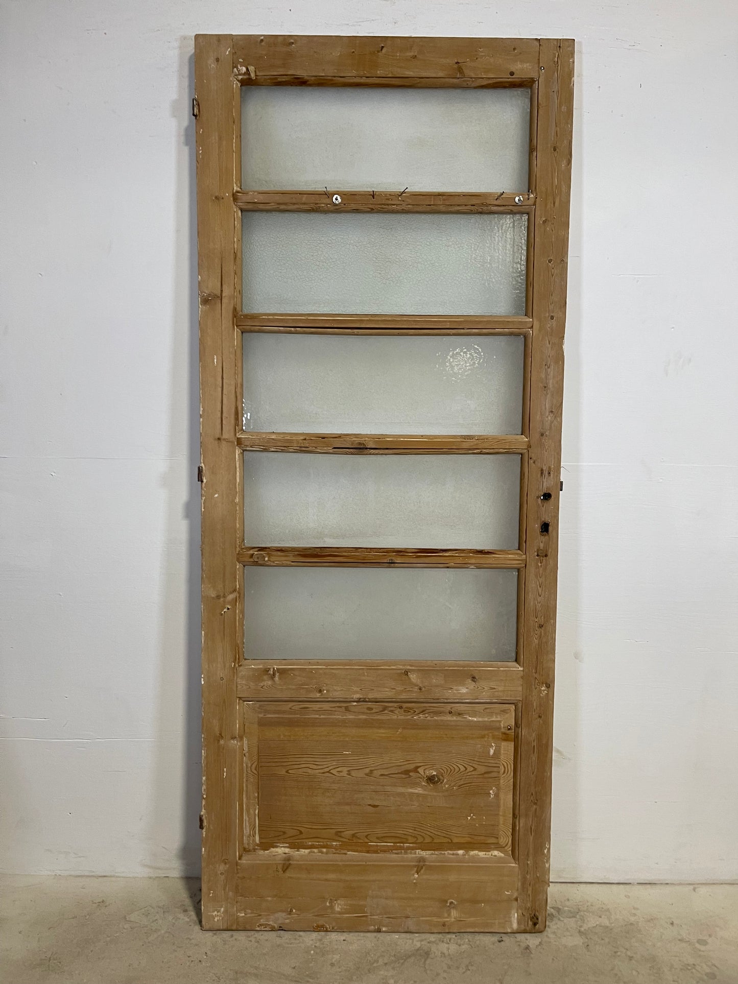 Antique French Panel Door with Glass  (88.25x35.5) L314