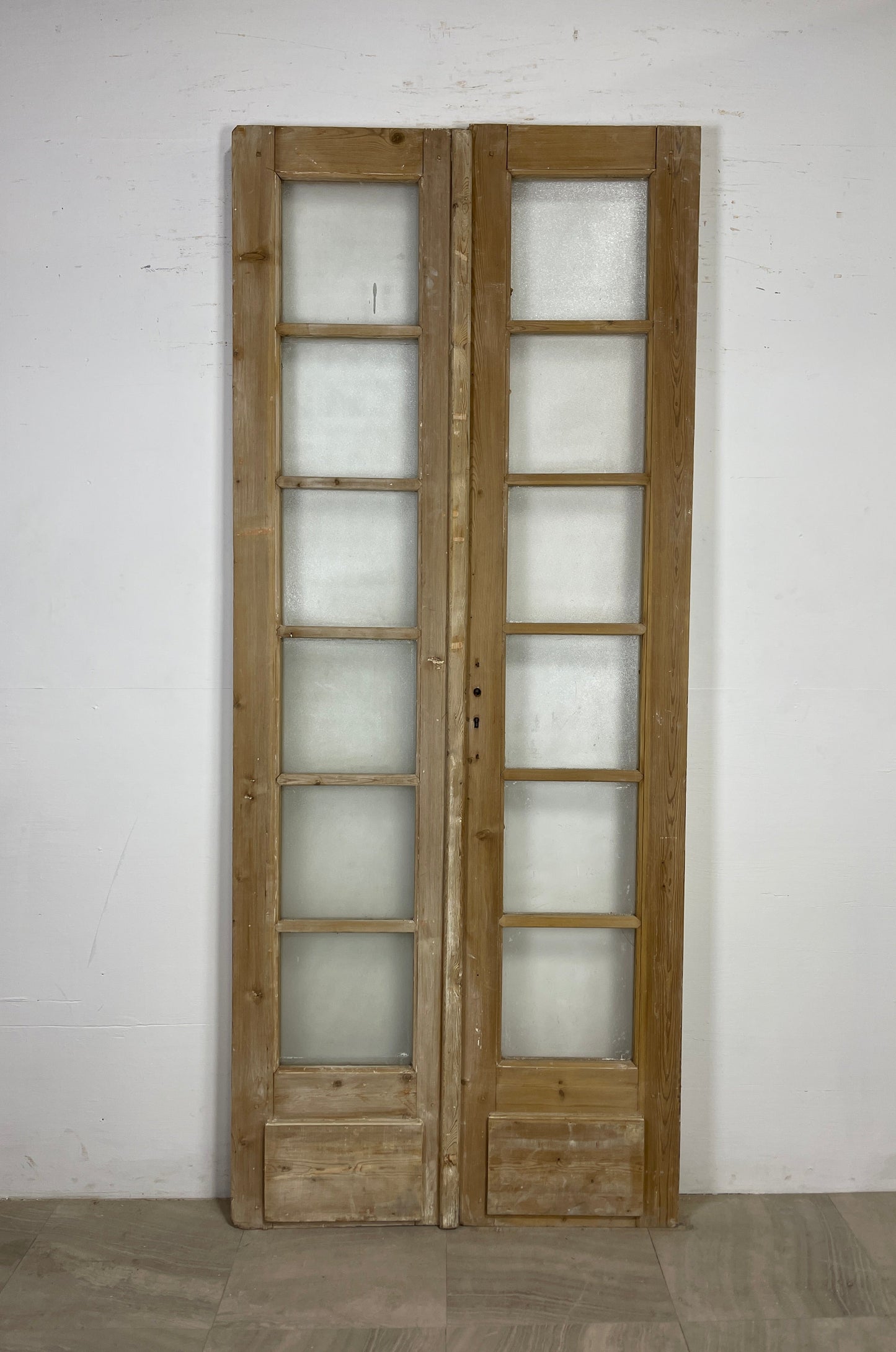 Antique French panel doors with Glass (96.5 x 40.5) O85