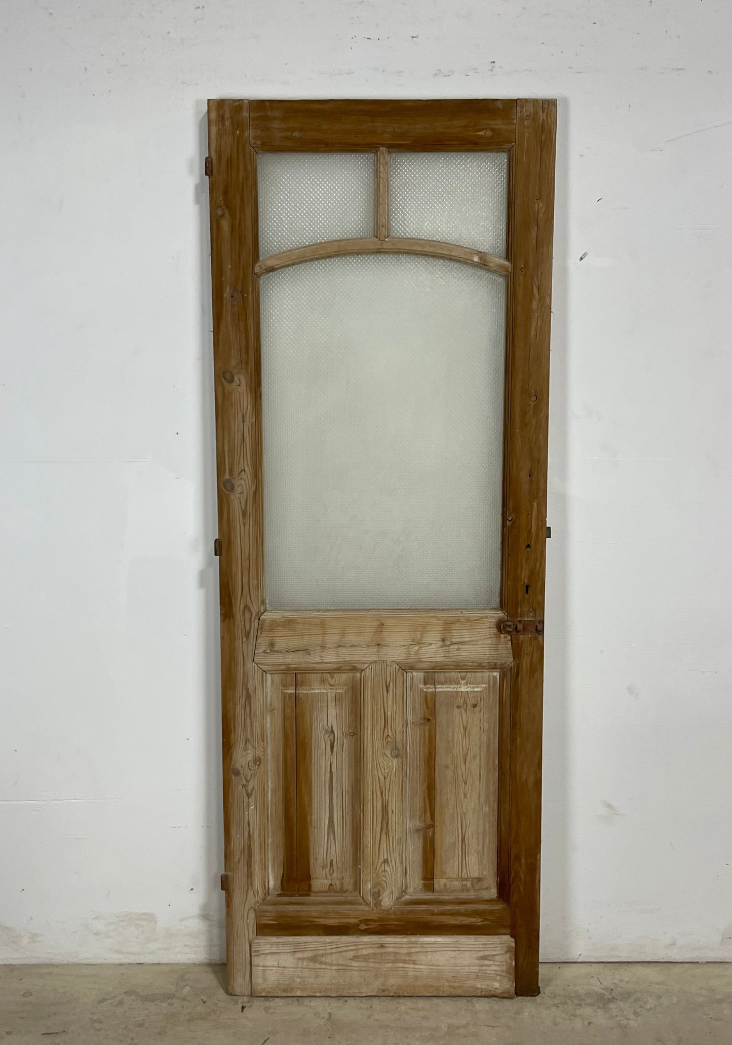 Antique French Panel Door with Glass  (77.5 x 28) M222