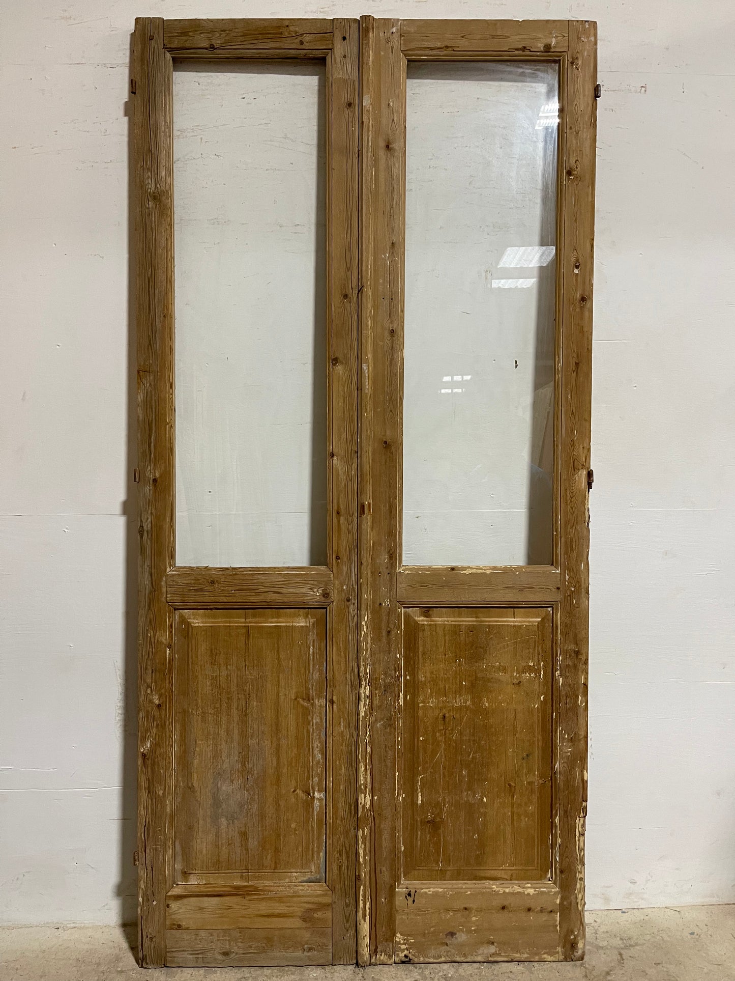 Antique French Panel Doors with glass  (100x48)  K307
