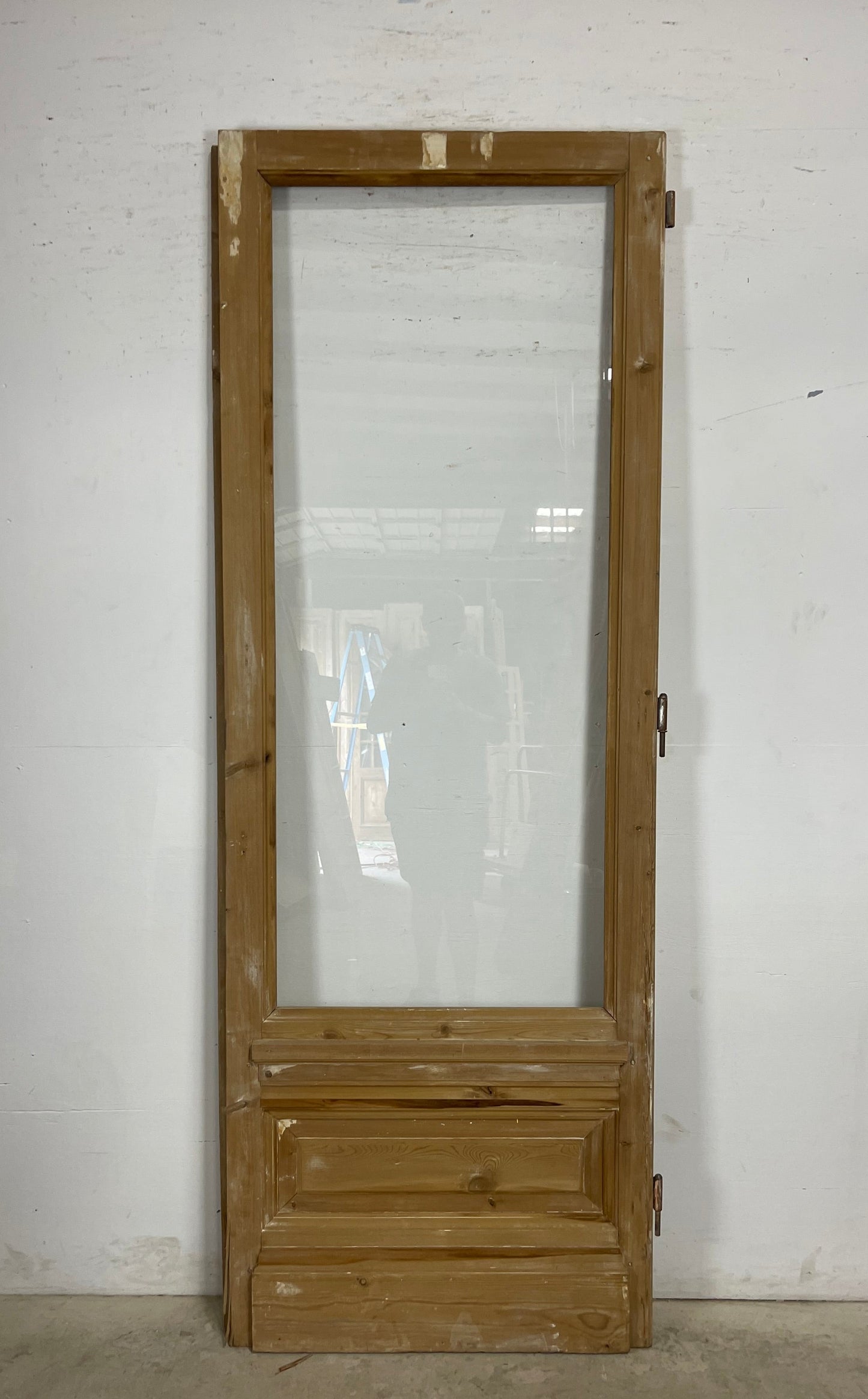 Antique  French Panel Door with glass (95.25 x 34.25)   M099