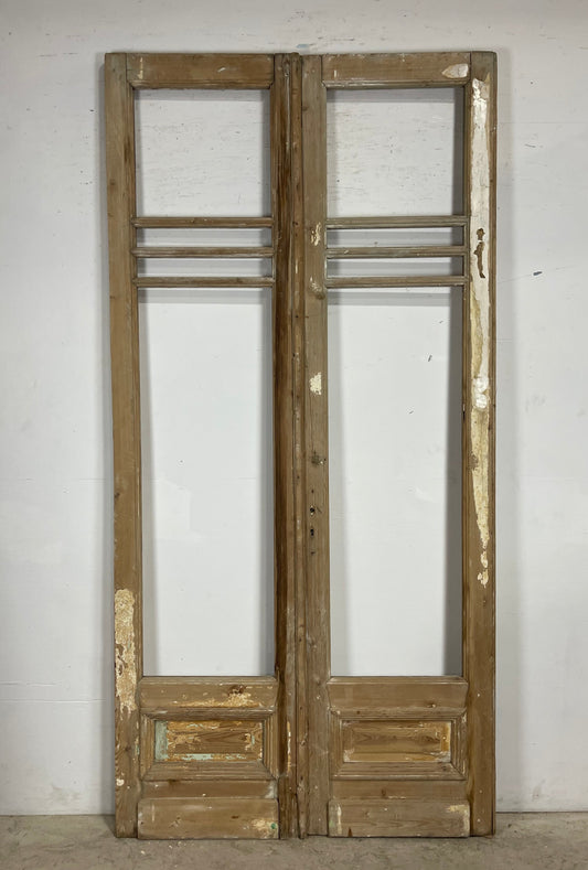 Antique  French Panel Doors with glass (103.5x51)   M116