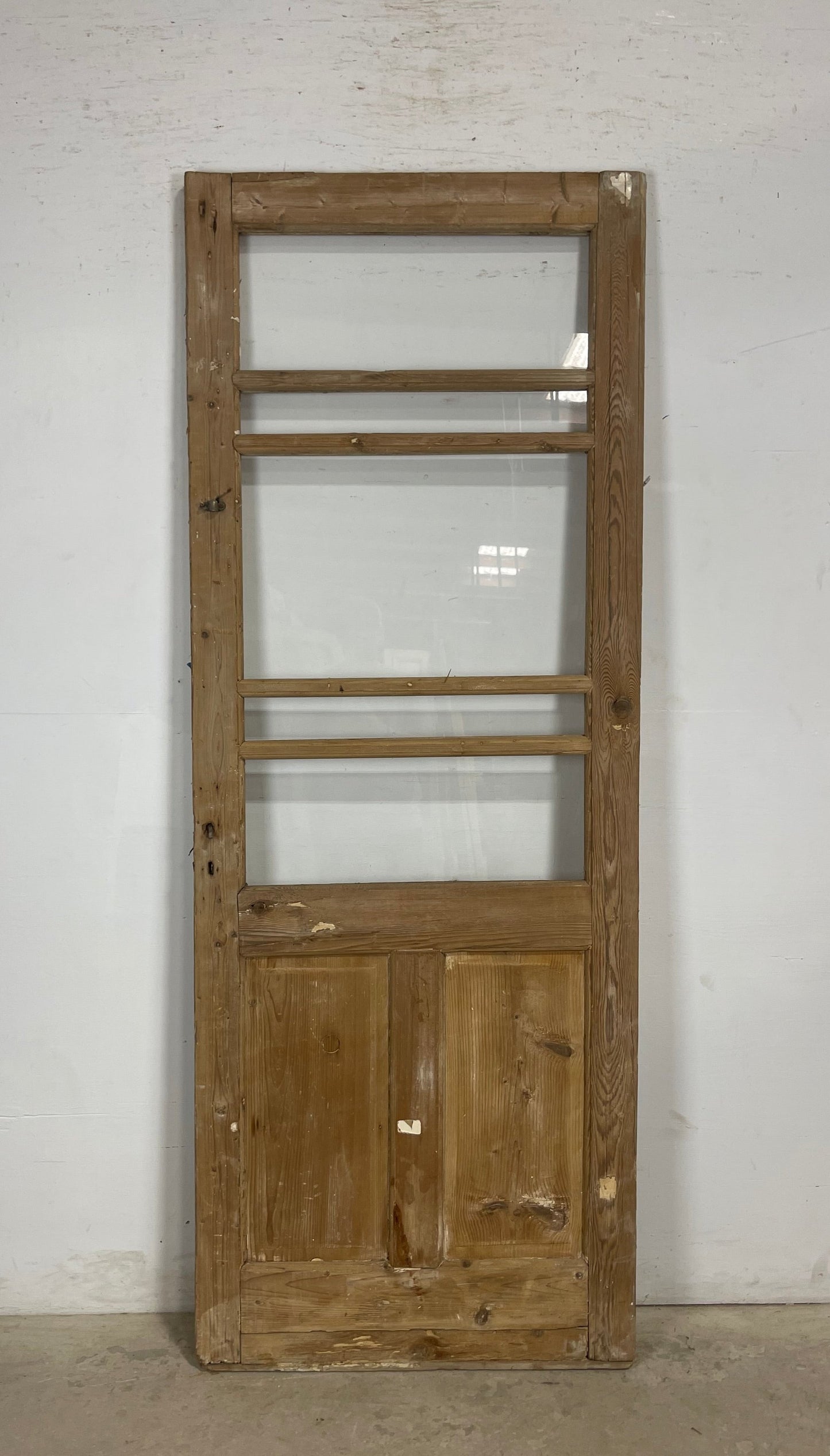 Antique French Panel Door with Glass  (86x32.25) M208