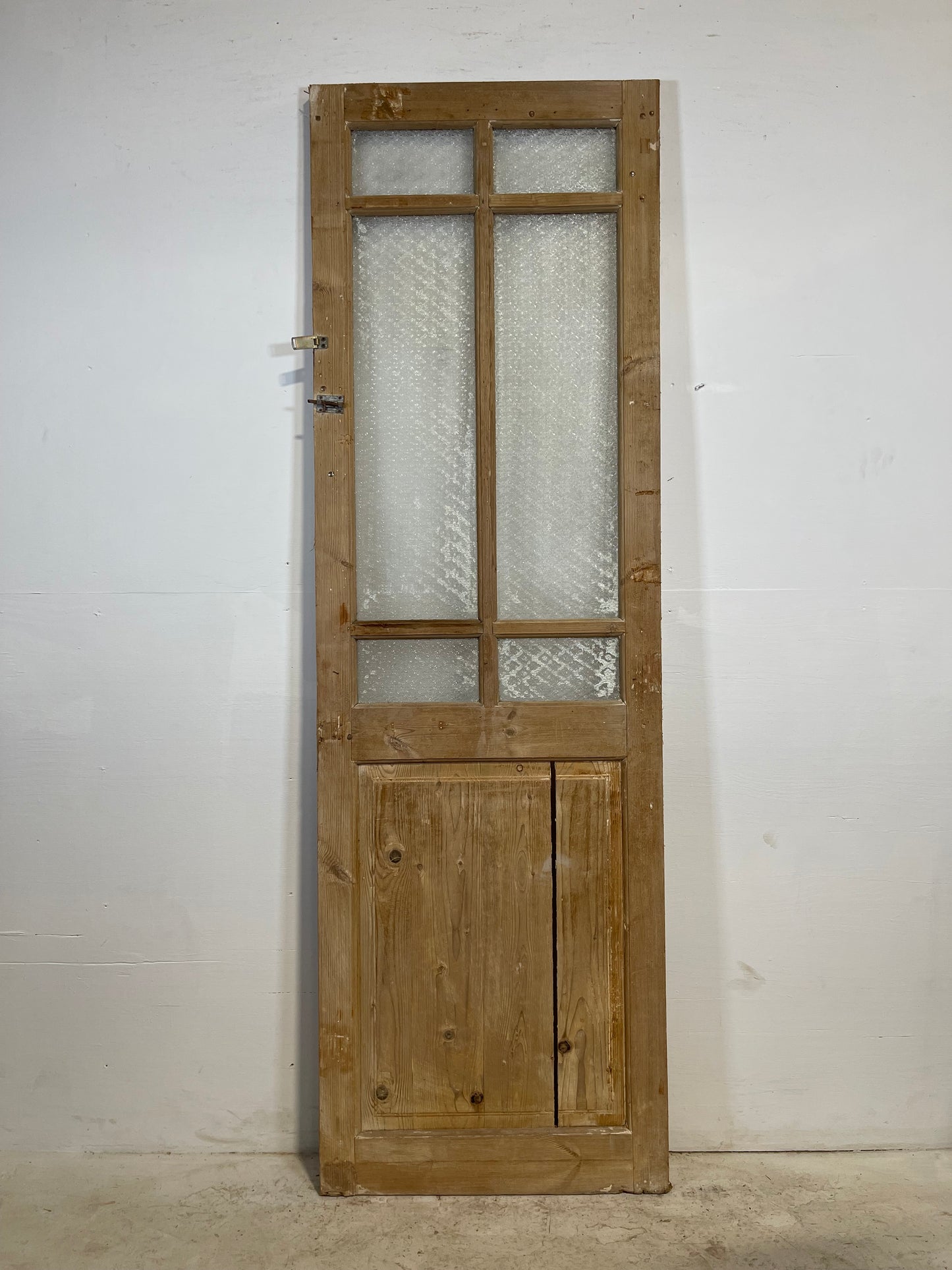 Antique French Panel Door with Glass  (88.5x27.75) L239